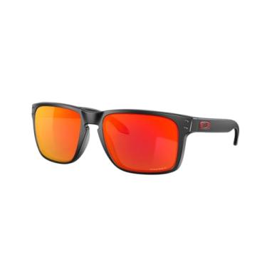Imagem de Oakley Óculos de sol quadrados Holbrook XL OO9147 | Pacote com kit de limpeza e bolsa de microfibra adicional, Preto fosco/Prizm Ruby