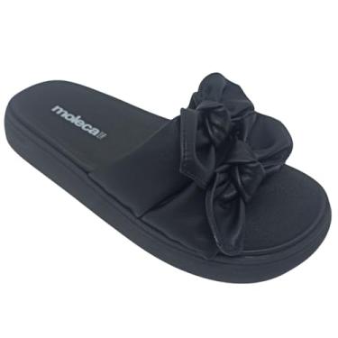 Imagem de Chinelo Moleca Feminino Gaspea Napa com Laços (Preto, Grande, BR, Adulto, Numérico, 34)