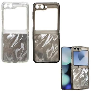 Imagem de Capa Capinha Case Compatível Sannsung Galaxy Z Flip 6 Anti Shock Detalhe Rajado Escovado Luxo Premium (TRANSPARENTE)