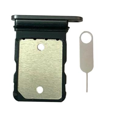 Imagem de Substituição do suporte para bandeja de cartão SIM único + pino ejetor de cartão para Google Pixel 9A (preto)