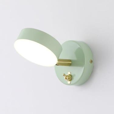 Imagem de Luminária de parede LED moderna para leitura, luminária de parede ajustável para cabeceira com interruptor liga/desliga, luminária de parede verde giratória, luminária de decoração para casa