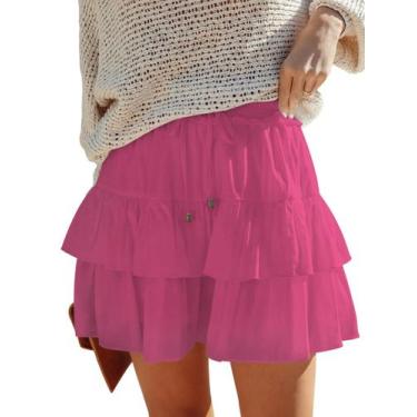 Imagem de Shorts Woudery Flowy para mulheres, boho, babados, saias em camadas - 