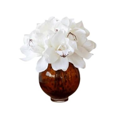 Imagem de 10 peças de flores artificiais de orquídea realistas em massa para enchimento de casamento falsas para centros de mesa, arranjos florais