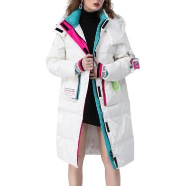 Imagem de Casaco Longo Engrossado Parka Jacket Com Capuz Maxi Down Parka Puffer Jacket, Silver, XL