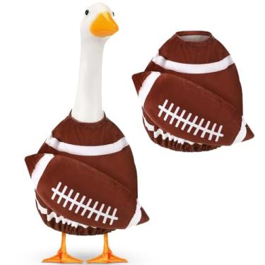 Imagem de Silicherry Roupa de ganso de futebol para gramado, varanda de futebol, roupas de dia de jogo para ganso de plástico, pátio, pátio, gramado, arte, tigela, decoração de festa (58 cm, estilo 4)