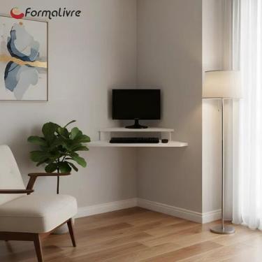 Imagem de Rack Suspenso Aparador Bancada Estante de Canto para Computador Monito