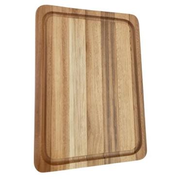 Imagem de Tábua de Corte Madeira Nogueira 32x20cm Para Cozinha Legumes - Imacá