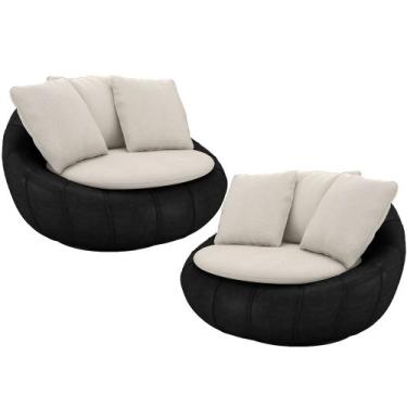 Imagem de Kit 02 Poltronas Para Sala De Estar Decorativa Giratória Kira material