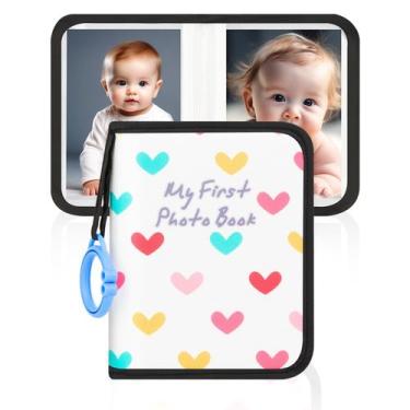 Imagem de Álbum de fotos de bebês Niselity contém 21 fotos 4x6 em tecido macio