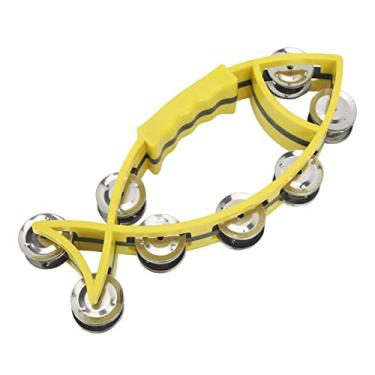 Imagem de Mingzhe Jingles de Fileira Dupla Em Forma de Peixe, Instrumento Musical de Percussão para Crianças, Material Abs, Brinquedo Educacional de Jardim de Infância (Amarelo)