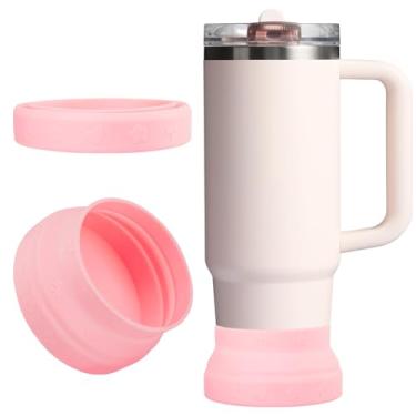 Imagem de Oddyami Bota de silicone Pink Bow para Stanley Tumbler H2.0 850.5 g 1,134.0 g & IceFlow 567.0 g 850.5 g & Owala 680.4 g & Hydro Flask garrafa de água 340.2-680.4 g capa de manga inferior protetora