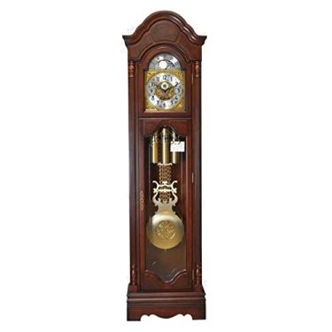 Imagem de Relógio de chão Relógio de mesa analógico vintage madeira, operado por bateria, silencioso, com movimento quartzo, para quarto e sala estar