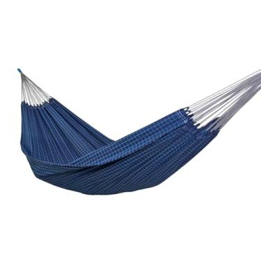 Imagem de Rede de Dormir e Descanso Casal Pérola 100% Algodão Jaguaruana. (Azul Marinho e Azul Turquesa)