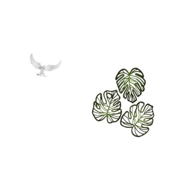 Imagem de Fenteer Escultura de Anjo em Resina de Palma com Folha de Madeira, Arte de Parede, Decoração Criativa de Selva Tropical para Escritório, Quarto, Corredor, Est