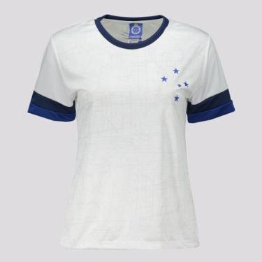 Imagem de Camisa Cruzeiro Scatter Feminina Branca - Braziline, GG