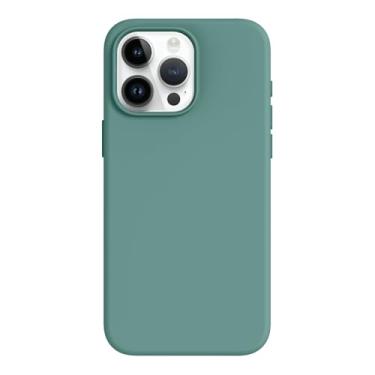 Imagem de Capa projetada para iPhone 13 Pro Max, silicone premium com forro de microfibra macio antiarranhões, capa protetora à prova de choque para homens, mulheres e meninas de 6,7 polegadas, verde pinho