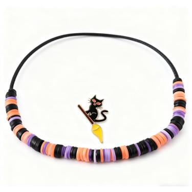 Imagem de Pulseiras femininas com pingente de Halloween com cordão ajustável com abóbora, gato, fantasma, morcego, caveira, presentes de festa de Halloween, One Size, Liga de aço, Sem Pedra Preciosa