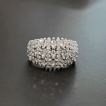 Imagem de Anéis de noivado largos de zircônia cúbica folheados a ouro branco, design vazado, anéis de compromisso, festas noturnas, presentes de dia dos namorados, alianças de eternidade para mulheres, 7, Cobre