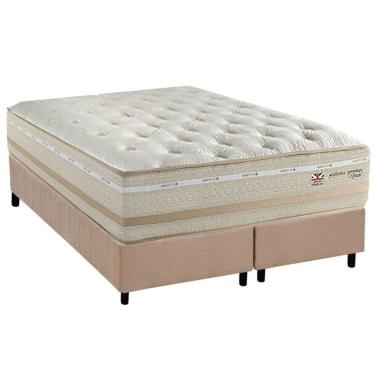 Imagem de Conjunto Box Queen: Colchão Molas Herval Maxspring C1626 + Base Crc Suede Clean (158x198)