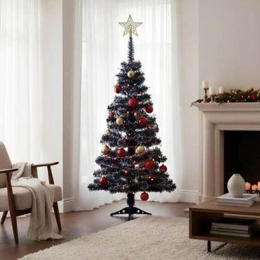 Imagem de Árvore De Natal Completa 1,20m Bolas, Pisca Pisca, enfeites, luzes, po