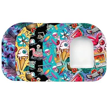 Imagem de Glucomart Adesivos para Omnipod (5 unidades) – Adesivos de força máxima, à prova d'água e hipoalergênicos (pacote variado de verão alternativo) (Omnipod)