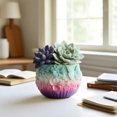 Imagem de Molde de resina de alívio de vaso de borboleta de flores 3D, organizador de maquiagem, copo de gesso, molde de silicone, molde de fundição de resina epóxi para bricolage feito à mão, perfeito para