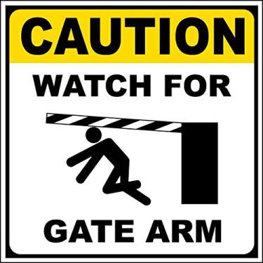 Imagem de Adesivos de vinil - Pacote - Adesivos de sinais de segurança e aviso e armazém - Relógio de cuidado para placa de braço de portão - pacote com 3 (8,9 cm x 12,7 cm)