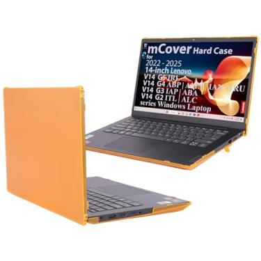 Imagem de mCover A capa é compatível apenas com Notebook Windows Lenovo V14 G2/G3/G4/G5 Series 2021-2025 de 14 polegadas (com dobradiça de 180°, não serve para nenhum outro modelo Lenovo) - laranja