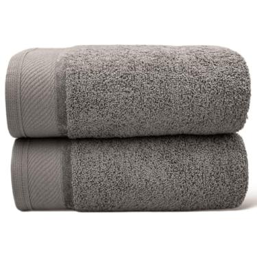 Imagem de Kit 2 Toalhas de Banho Grandes e Macias 100% Algodão 72x150cm Alta Absorção e Conforto – Toalhas Premium (Cinza 2un)