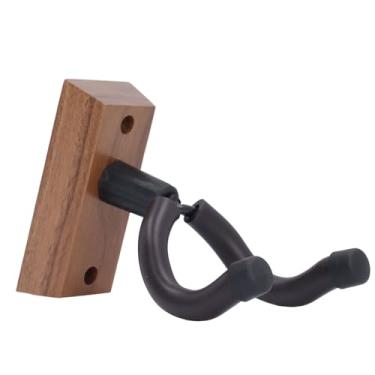 Imagem de ZJchao Cabide de Parede para Guitarra, Suporte de Gancho para Guitarra de Grão de Madeira Premium, Acessórios para Instrumentos para Quarto, Sala de Estar, Estúdio de (Madeira de nogueira preta