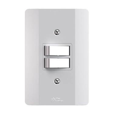 Imagem de Interruptor 2 Teclas Paralelas com Placa Branca Mectronic