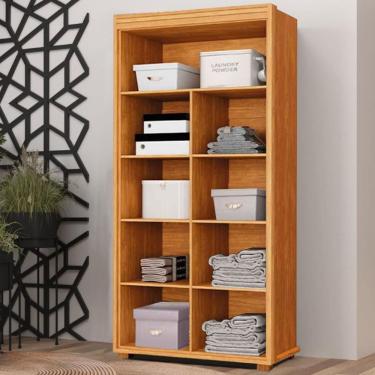 Imagem de Armário Multiuso 2 Portas com Puxadores Amadeirados Design Moderno e Espaçoso