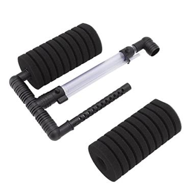 Imagem de Yctze Filtro Duplo Silencioso de Esponja de Aquário para Tanques de água Doce e Salgada - Filtro de Espuma Eficaz Com Pedras de Difusão de Ar para de Peixes Saudáveis