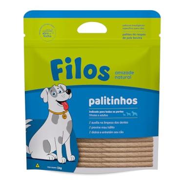 Imagem de Filos Petisco para Cães Osso de Couro Digerível Palito Integral Rico em Fibras Pequeno 1kg Fonte de Proteína Auxilia na Limpeza dos Dentes e Previne Mau Hálito