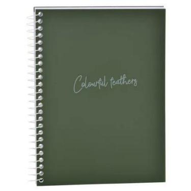 Imagem de Caderno Colegial Colorful Feathers - Verde e Preto - 80 Folhas - no-br