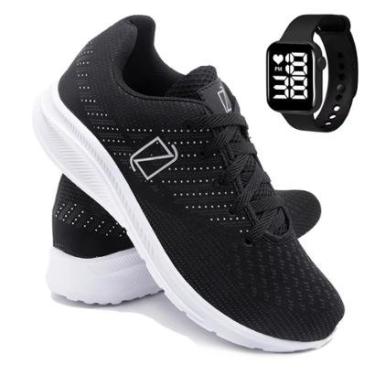 Imagem de Tênis Masculino Esporte Treino Academia Corrida Super Leve Confortável e Relógio-Masculino