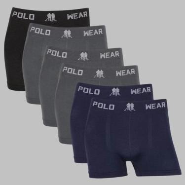 Imagem de Kit 6 Cuecas Boxer Masculina Polo Wear Seamless Microfibra, 1preto, 3c