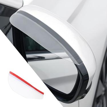 Imagem de Couslcd Espelho retrovisor de carro protetor de viseira de chuva, 2 peças de sobrancelha preta de chuva para espelho lateral, capa de proteção contra fumaça de espelho automotivo à prova d'água,