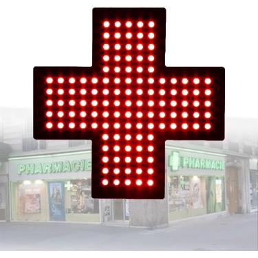 Imagem de Placa De Cruz Médica Led, Placas De Luz Cruzada De Acrílico, Lâmpada De Placa Interna De Farmácia Com Interruptor De Puxar, 3 Modos - Sempre Ligado, Piscando E Piscando Geral, Red, 35 * 35cm