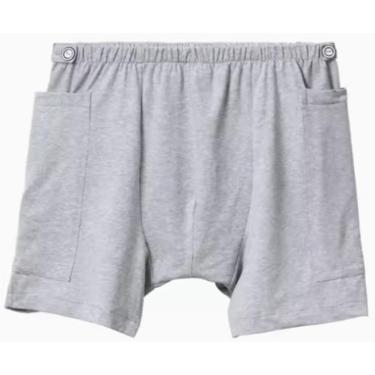 Imagem de Cuecas Para Cateter Para Homens, Cuecas Para Cuidados Com Ostomia Masculinas, Algodão Macio Que Previne Movimentos, Bolsos Laterais Duplos Para Pessoas Incontinentes, B, L