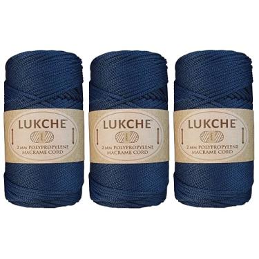 Imagem de Cordão de macramê de poliéster 2 mm x 125 jardas, corda de macramê premium 100% polipropileno, fio colorido, bolsa de macramê de crochê para cabides de parede, bolsas, placas inferiores, tapetes (azul