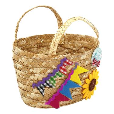 Imagem de Cesta Palha Junina 12x20cm Playfun - Item sortido