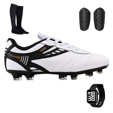 Imagem de Kit Chuteira Masculina Trava + Meião + Caneleira  + Relógio-Masculino