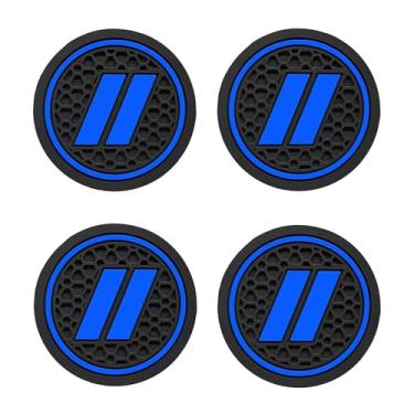 Imagem de YOSRTER Porta-copos com 4 peças para Dodge Charger Durango SRT Challenger Journey Dart antiderrapante para copos de 6 cm para acessórios Dodge (acabamento azul)