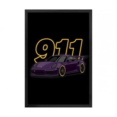 Imagem de Mofesun Pôster de carro esportivo - Arte de parede emoldurada, ideal para decoração de quarto masculino, presente para entusiastas de carros (moldura preta, 20 x 25 cm)