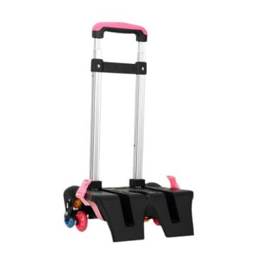 Imagem de Milageto Mochila Carrinho de carrinho de carrinho de carrinho de mão -de -obra haste telescópica liga de rodas dobráveis ​​liga de alumínio para compras, Rosa