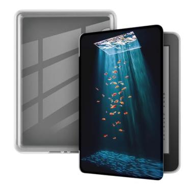 Imagem de Akacy Capa macia transparente com padrão pintado para Kindle 10ª geração 15.2 cm paperwhite (edição 2018), capa protetora leve para Kindle edição 2018 10ª geração e-reader (27)
