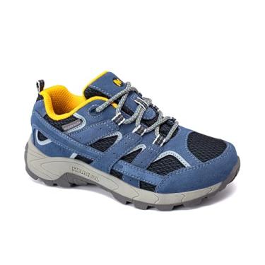 Imagem de Merrell Tênis de caminhada unissex infantil Moab Kdz, Azul/cinza, 14