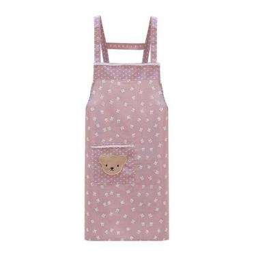 Imagem de Avental de algodão rosa de desenho animado para mulheres e homens 81x6