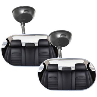 Imagem de DUSCOKE Espelho retrovisor de bebê interior de carro, espelho convexo de ângulo amplo ajustável de 360°, espelhos retrovisores de segurança convexos universais para visualização de passageiros